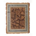 Indian carved wood Vizagapatam style card case, 11cm in length : For Further Condition Reports