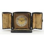 Vintage Zenith travel clock with case, 5.5cm high : For Further Condition Reports Please Visit Our