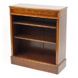 Inlaid mahogany bookcase, 95cm H x 84cm W x 32cm D : For Further Condition Reports Please Visit