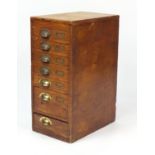 Vintage pine printer's block chest with seven drawers, 70cm H x 31cm W x 48cm D : For Further