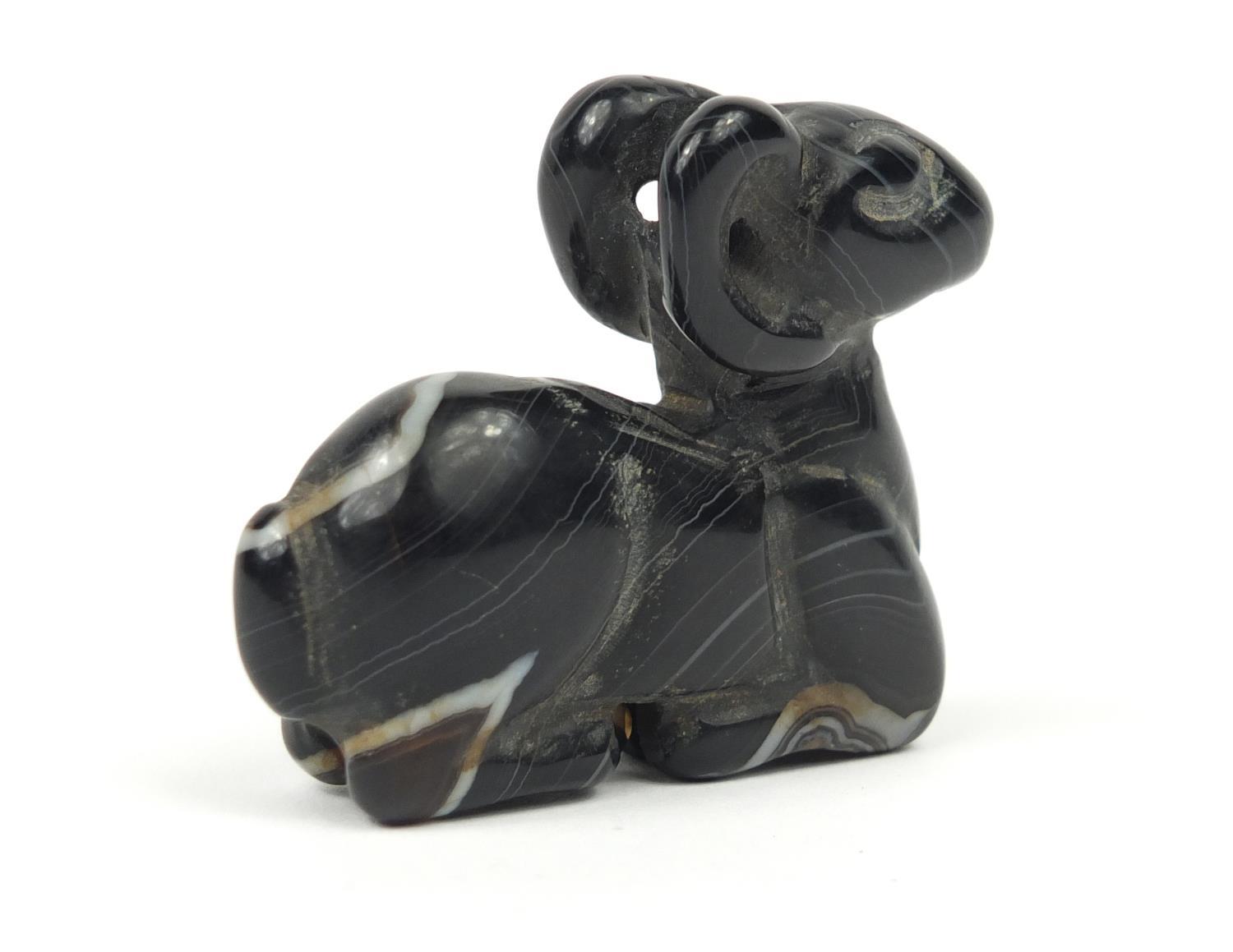 Chinese agate carving of a water buffalo, 6cm in length : For Further Condition Reports Please Visit - Image 2 of 3