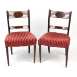 Pair of Regency mahogany occasional chairs with fluted legs, 83cm high : For Further Condition