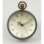 Globular glass pocket/desk clock, 6cm diameter : For Further Condition Reports Please Visit Our