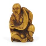Japanese Netsuke of a bearded man : For Further Condition Reports Please Visit Our Website.