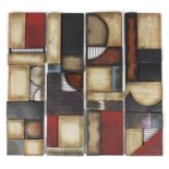 Set of four contemporary Modernist wall plaques, each 78cm x 20cm : For Further Condition Reports