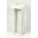 White melamine lectern, 126cm H x 51cm W x 40cm D : For Further Condition Reports Please Visit Our