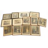 Antique and later prints including ruins of an ancient Archiepiscopal Palace at Otford in Kent and