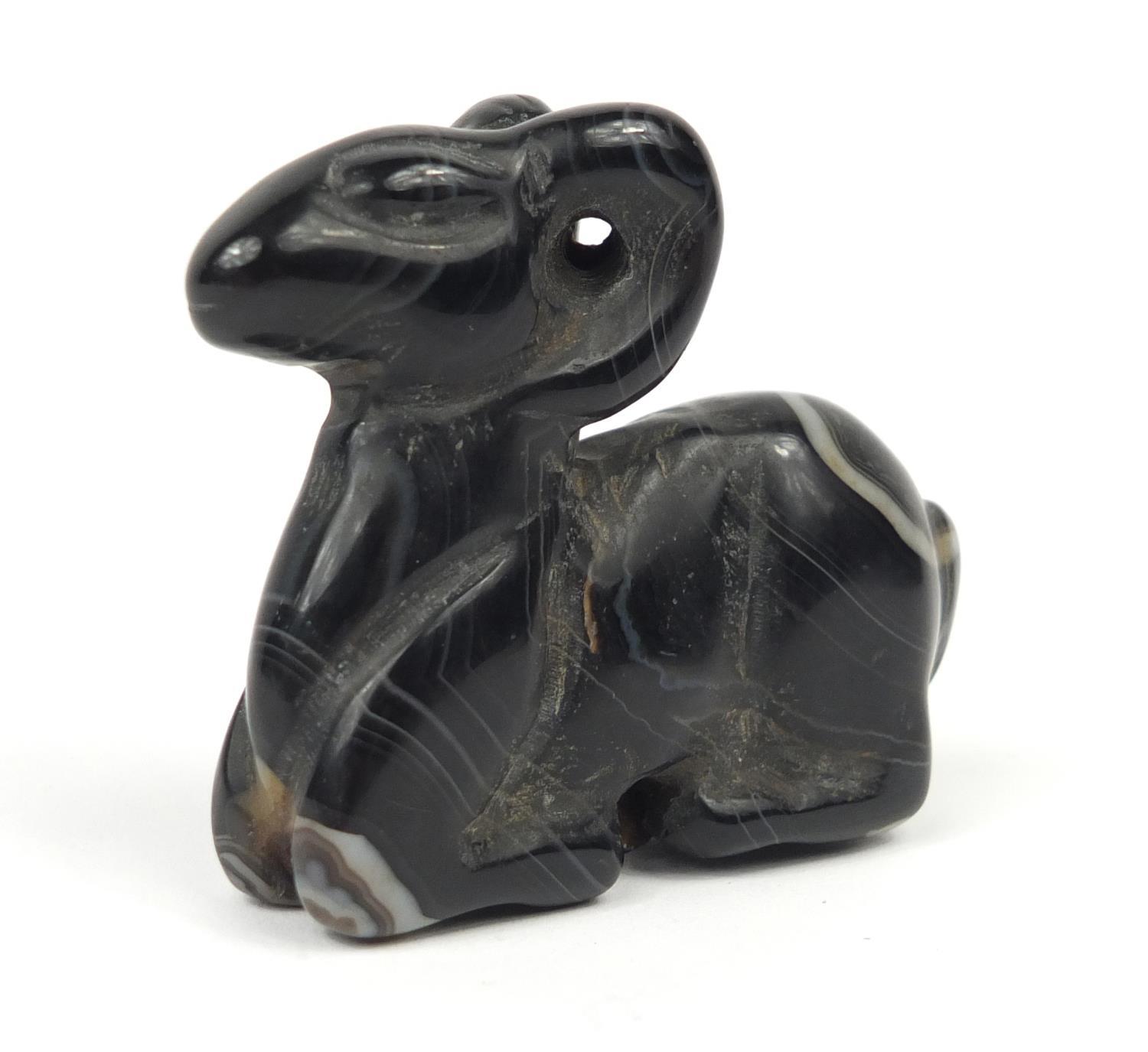 Chinese agate carving of a water buffalo, 6cm in length : For Further Condition Reports Please Visit