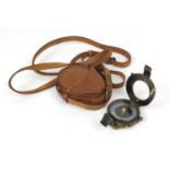 British military World War I pocket compass by S. Mordan and Co, with tan leather case : For Further