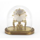 Kundo brass Anniversary clock with glass dome, 23cm high : For Further Condition Reports Please