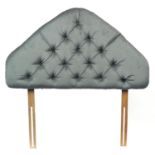 Single headboard with green buttonback upholstery : For Further Condition Reports Please Visit Our