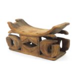 Tribal interest carved wood head rest, 51cm in length : For Further Condition Reports Please Visit