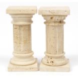 Pair of Roman style carved stone columns, 17cm high : For Further Condition Reports Please Visit Our