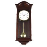 Comitti mahogany cased wall hanging clock with Westminster chime, 55cm in length : For Further