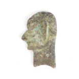 Archaic style bronze bust, 9.5cm in length : For Further Condition Reports Please Visit Our