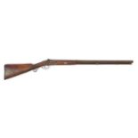 Antique walnut percussion rifle, 120cm in length : For Further Condition Reports Please Visit Our