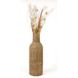 Large floorstanding wicker vase with floral display, 175cm high : For Further Condition Reports