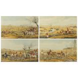 After H Alken - The Pytechley Hunt, set of four foxhunting prints, framed, each 60.5cm x 43cm :