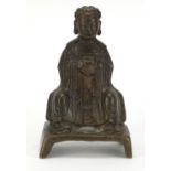 Chinese bronzed figure of a seated empress, 22cm high : For Further Condition Reports Please Visit