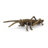 Japanese bronze locust, 11cm in length : For Further Condition Reports Please Visit Our Website.