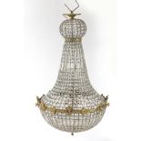 Ornate gilt metal and glass chandelier, 110cm high : For Further Condition Reports Please Visit