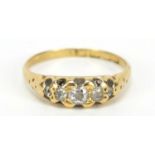 18ct gold diamond five stone ring, size L, 2.1g : For Further Condition Reports Please Visit Our