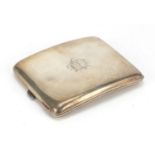 Rectangular silver cigarette case by A J Zimmerman, Birmingham 1924, 11cm wide, 158.8g : For Further