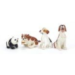 Three Beswick animals and a Royal Doulton terrier, the largest 11cm high : For Further Condition