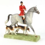 Royal Worcester hand painted porcelain huntsman and hounds modelled by Doris Lindner, numbered 3115,