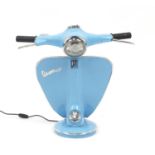 Novelty Vespa scooter table lamp, 61cm high : For Further Condition Reports Please Visit Our