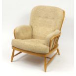 Ercol Windsor light elm armchair, 85cm high : For Further Condition Reports Please Visit Our