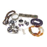 Vintage and later jewellery including sliver, some set with semi precious stones : For Further