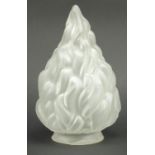 Frosted glass torch flame shade, 26cm high : For Further Condition Reports Please Visit Our Website