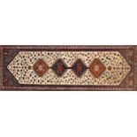 Geometric carpet runner, 305cm x 102cm : For Further Condition Reports Please Visit Our Website