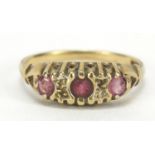 9ct gold pink stone and diamond ring, size M, 1.7g : For Further Condition Reports Please Visit