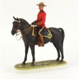 Royal Worcester hand painted porcelain Royal Canadian mounted policeman, 28cm high : For Further