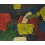 Manner of Poliakoff - Abstract composition, Russian school oil on board, framed, 75cm x 62.5cm :