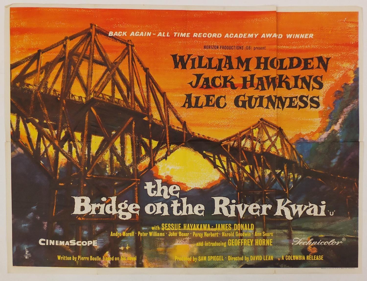 Vintage The Bridge on the River Kwai UK quad film poster, printed by W E Berry, 101.5cm x 76cm :