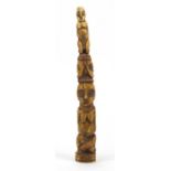 West African tribal carved ivory figure group, 37cm high :For Further Condition Reports Please visit