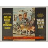 Vintage Where Eagles Dare UK quad film poster, printed in England by Lonsdale & Bartholomew, 101.5cm