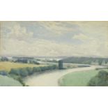 Nelson Dowson - River landscape, watercolour, mounted and framed, 37cm x 23cm :For Further Condition