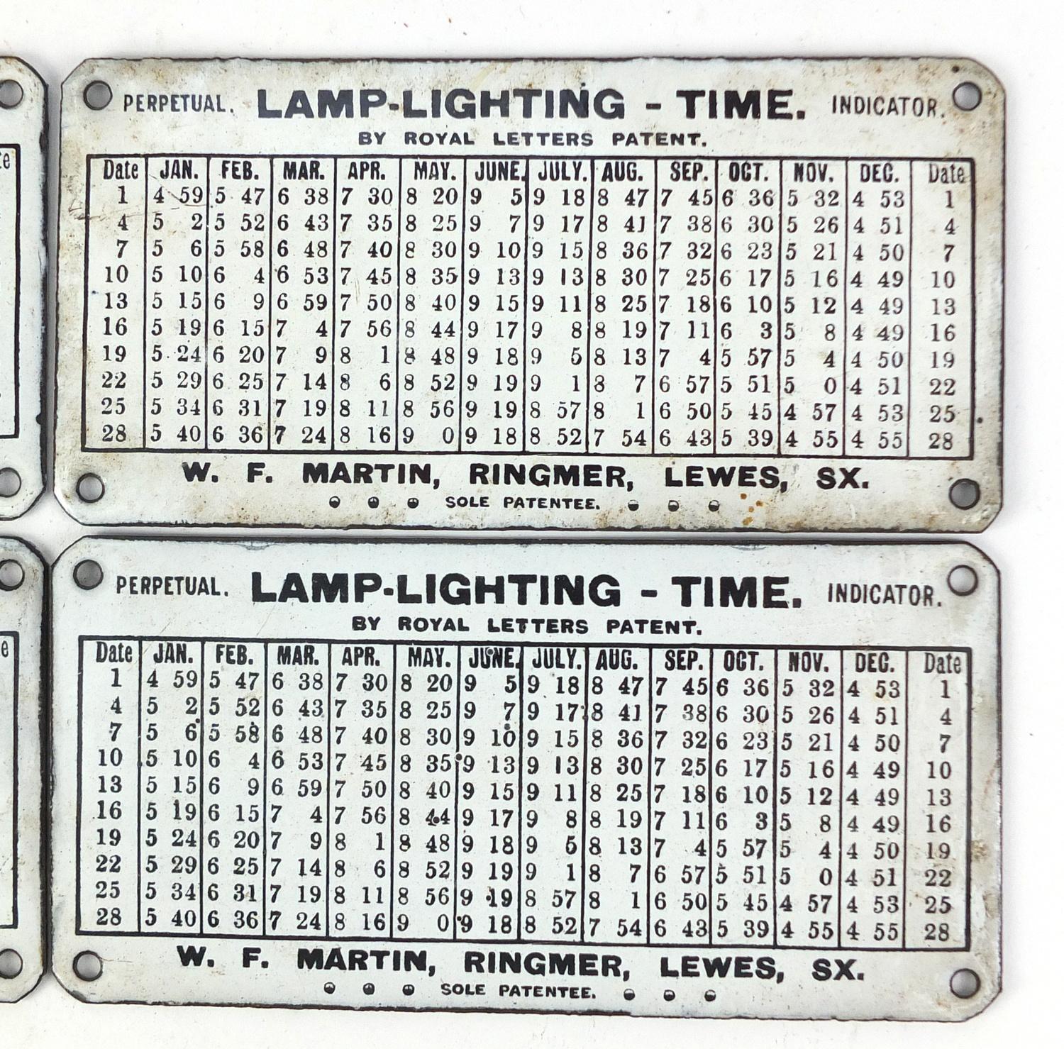 Set of four vintage lighting lamp time perpetual indicator enamel advertising plaques by Royal - Image 3 of 4