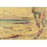 Elliott Seabrook - Coastal scene, watercolour, mounted and framed, 57cm x 40cm :For Further