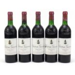 Five bottles of 1985 Chateau Giscours Margaux red wine :For Further Condition Reports Please visit