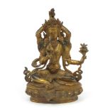 Chino-Tibetan gilt bronze figure of buddha, 20cm high :For Further Condition Reports Please visit