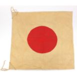 Japanese military interest flag, 63cm x 63cm :For Further Condition Reports Please visit Our