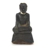 Burmese silver overlaid figure of Buddha, 12cm high :For Further Condition Reports Please visit