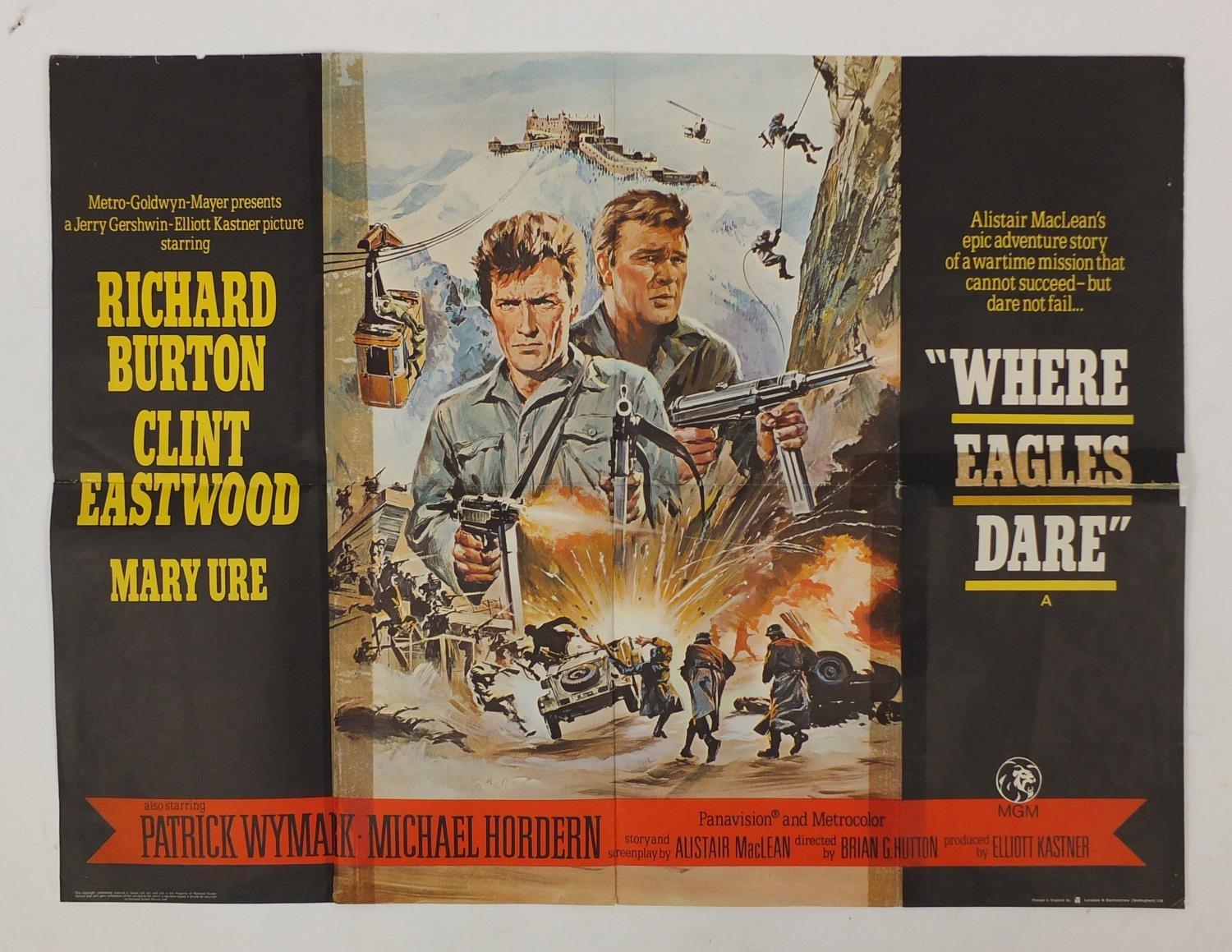 Vintage Where Eagles Dare UK quad film poster, printed in England by Lonsdale & Bartholomew, 101.5cm