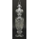 Large good quality cut glass vase and cover, 51.5cm :For Further Condition Reports Please visit