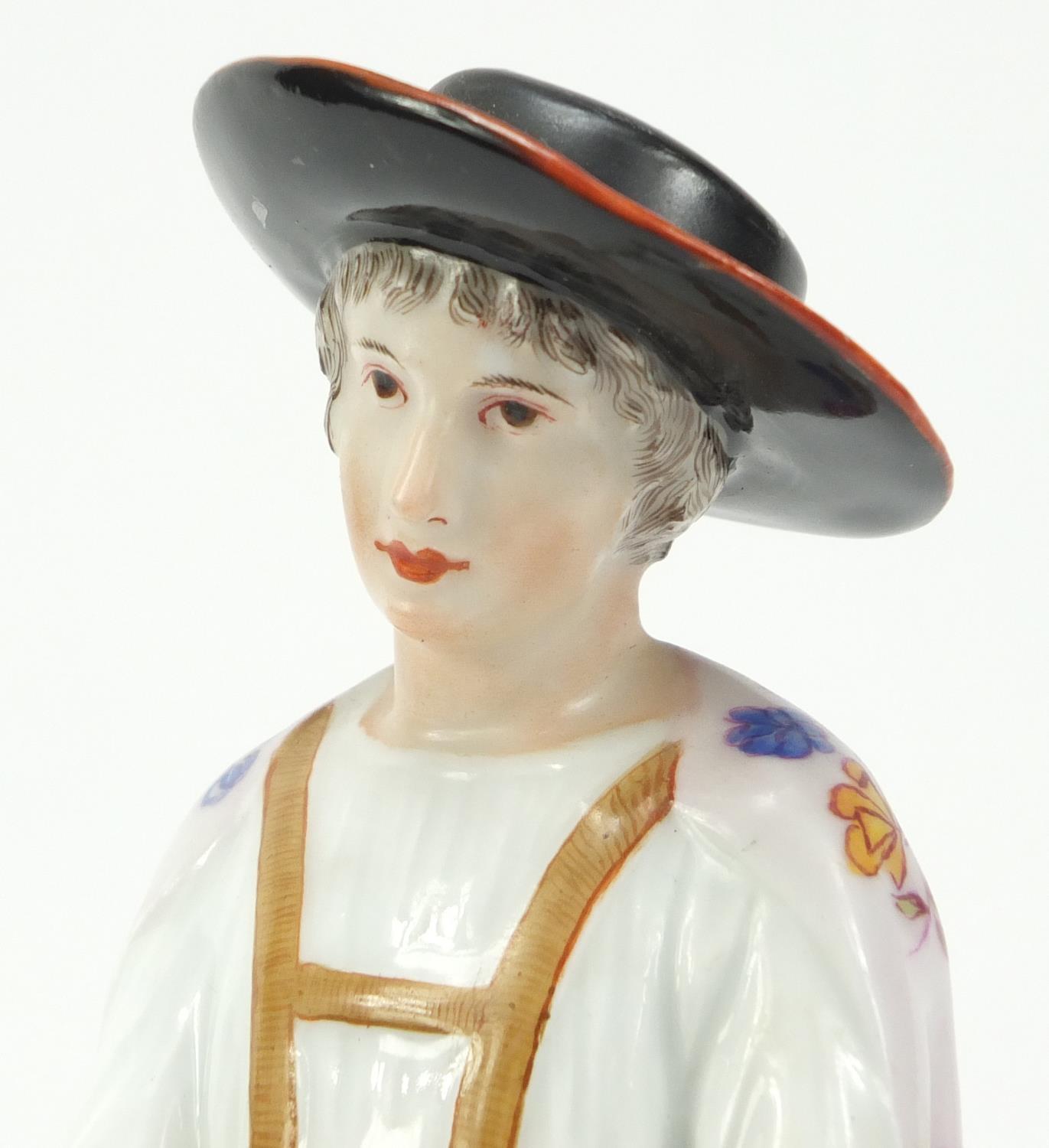 Early Herend hand painted porcelain figure of a shepherd, 25cm high :For Further Condition Reports - Image 2 of 5